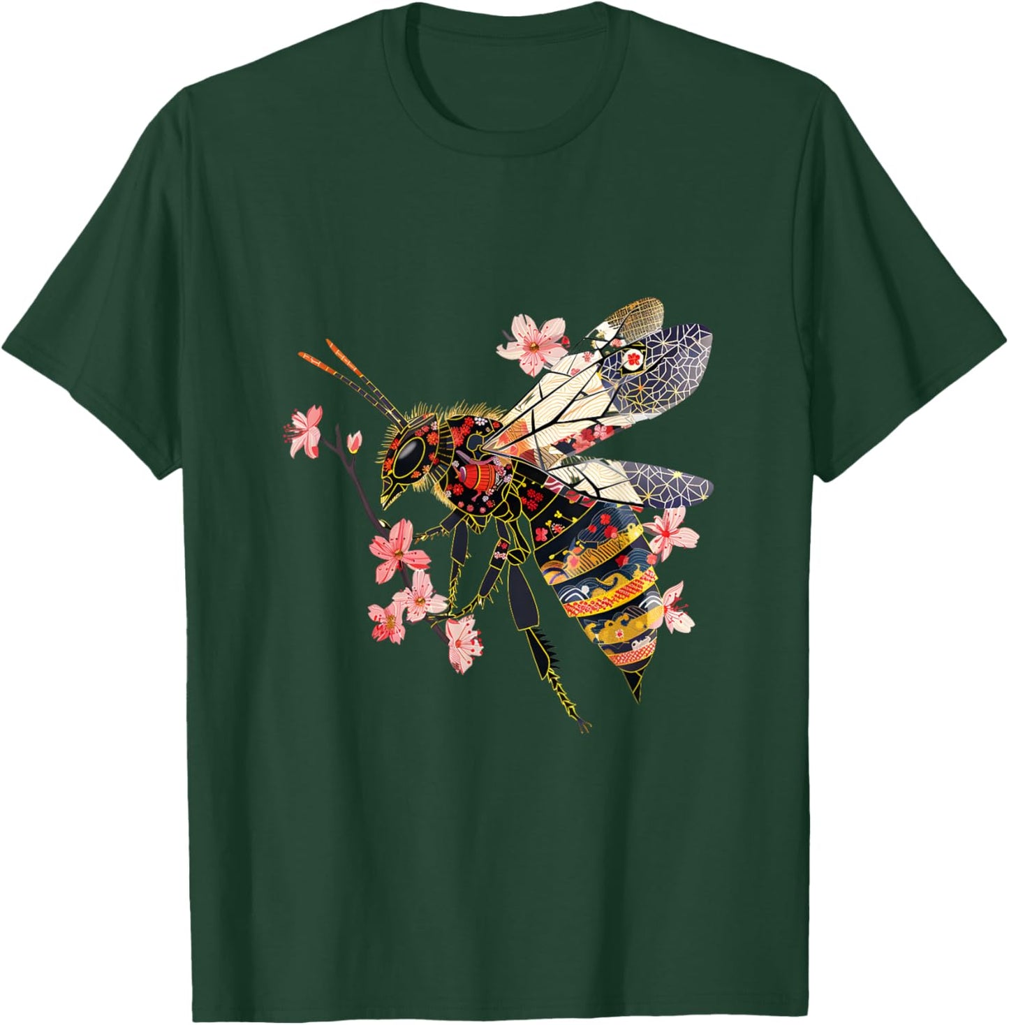 Giant Hornet Japanese Origami Hornets Cherry Blossom T-Shirt - T-Shirt | Forest