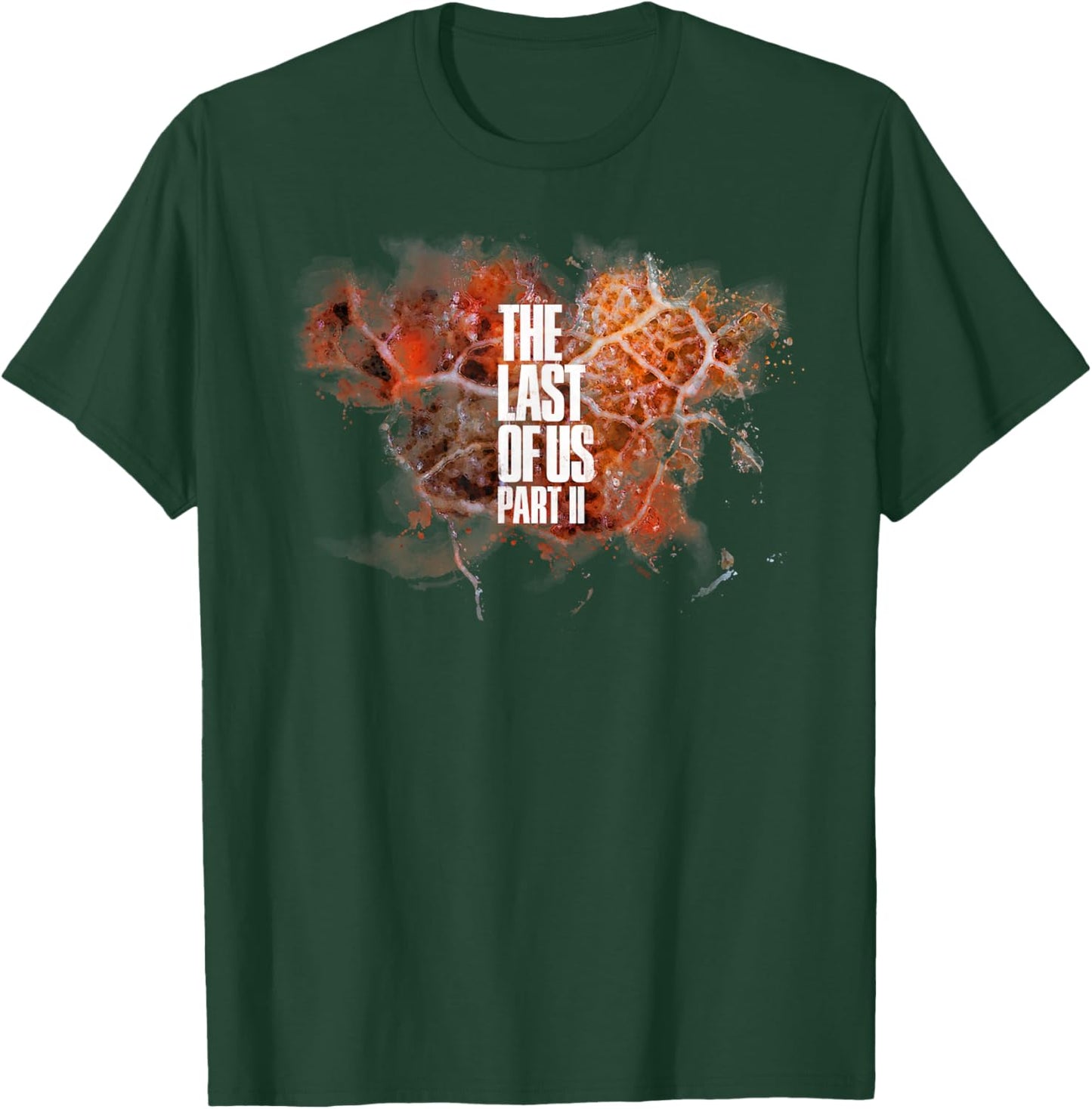 The Last of Us Part II Bold Text Red Cordyceps Background T-Shirt - T-Shirt | Forest