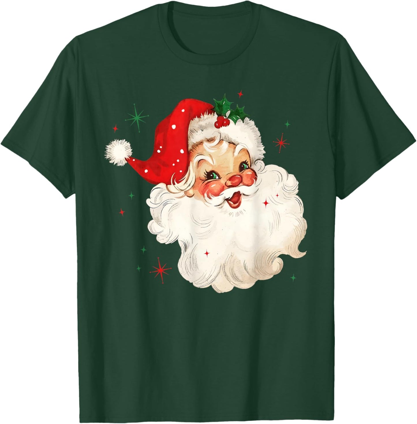 Retro Vintage Santa Claus Merry Christmas Holiday Season T-Shirt - T-Shirt | Forest