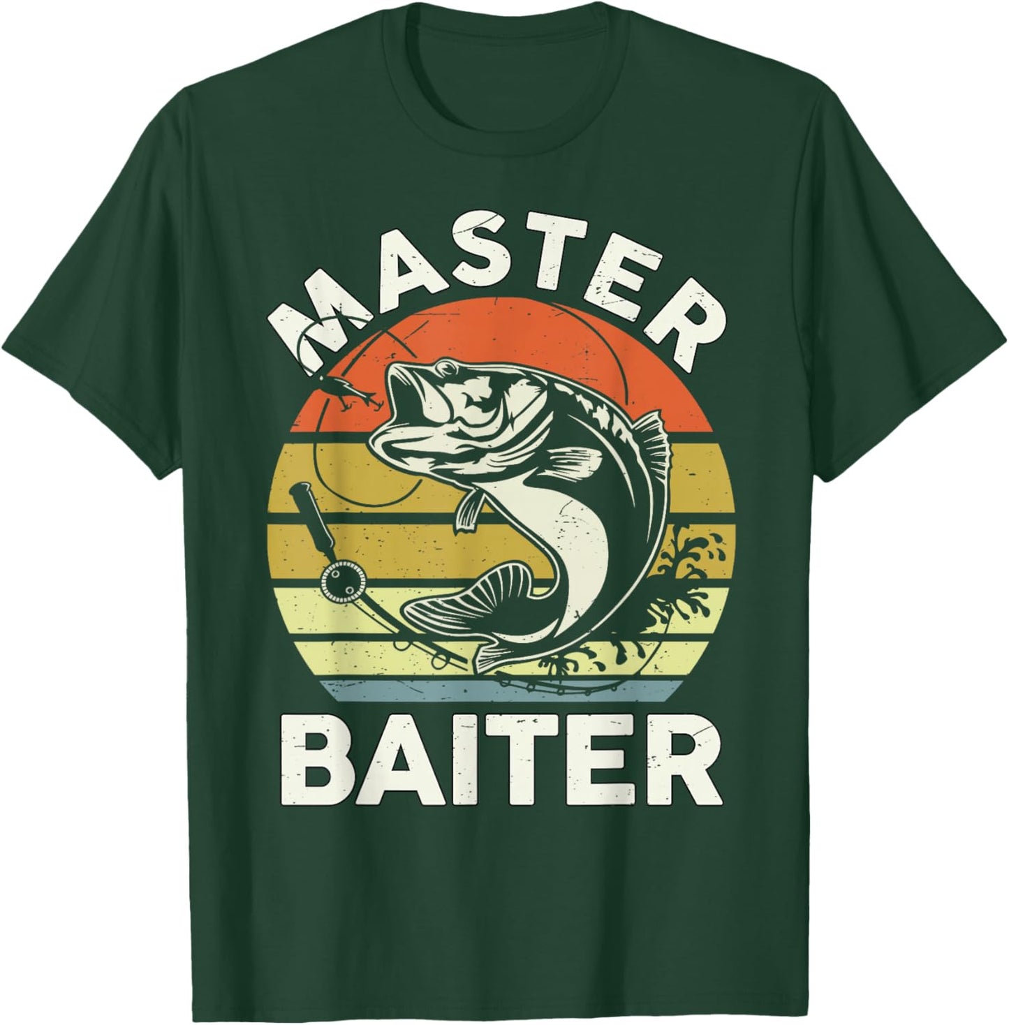 Master Baiter Fishing-Shirt Kids Men Bass Dad Fishing T-Shirt - T-Shirt | Forest