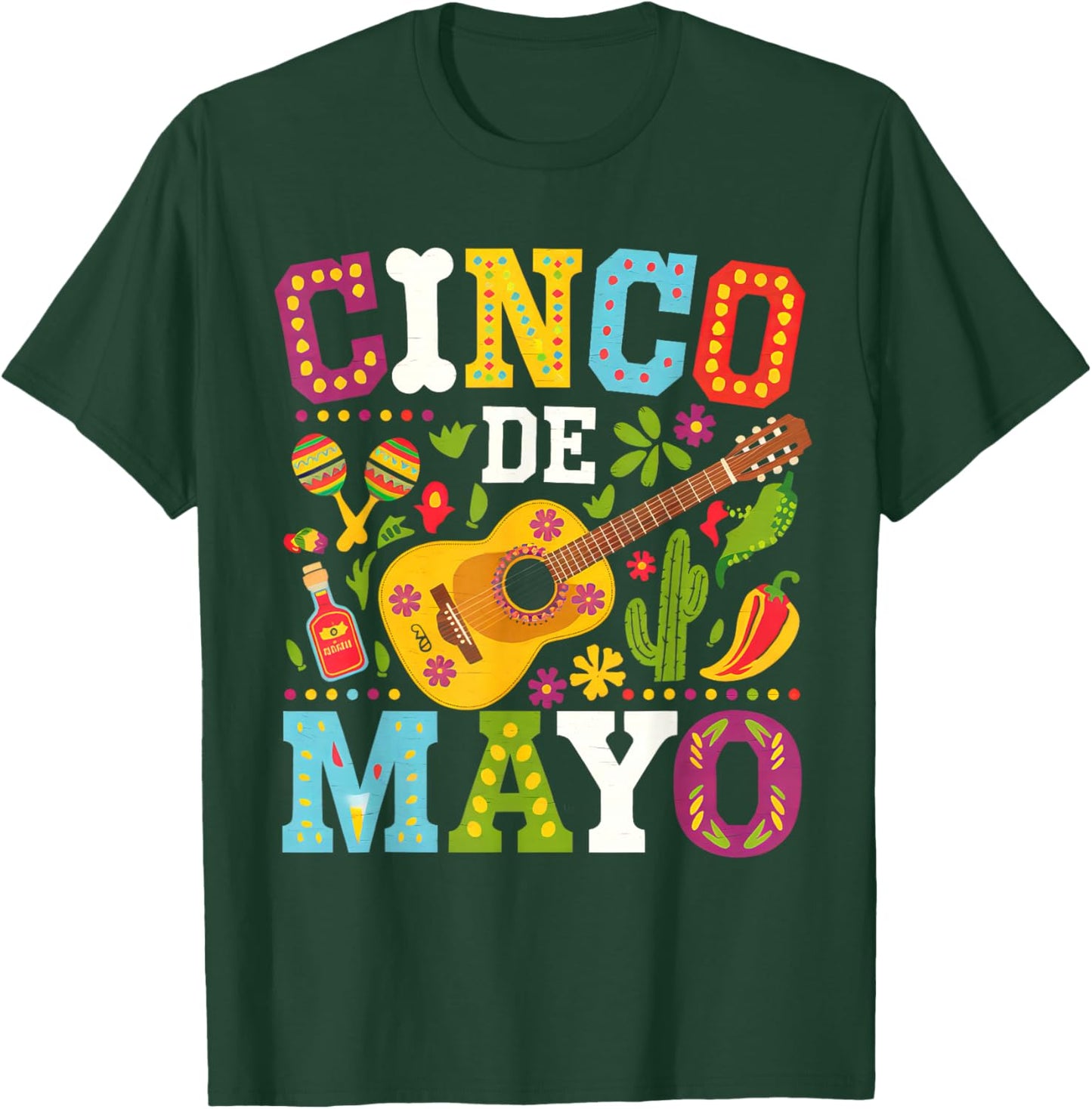 Cinco De Mayo Mexican Taco Funny 5 De Mayo Lets Fiesta Party T-Shirt - T-Shirt | Forest