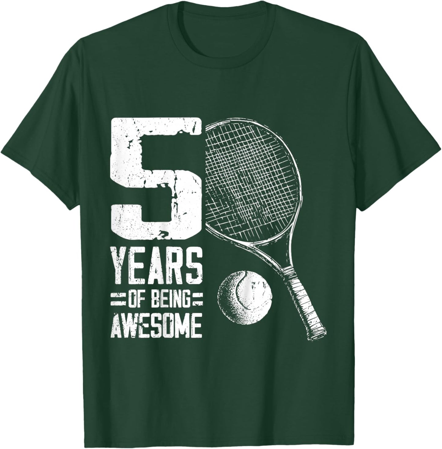 5th Birthday Boys Tennis Player Tennis 5 Years Old T-Shirt - T-Shirt | Forest