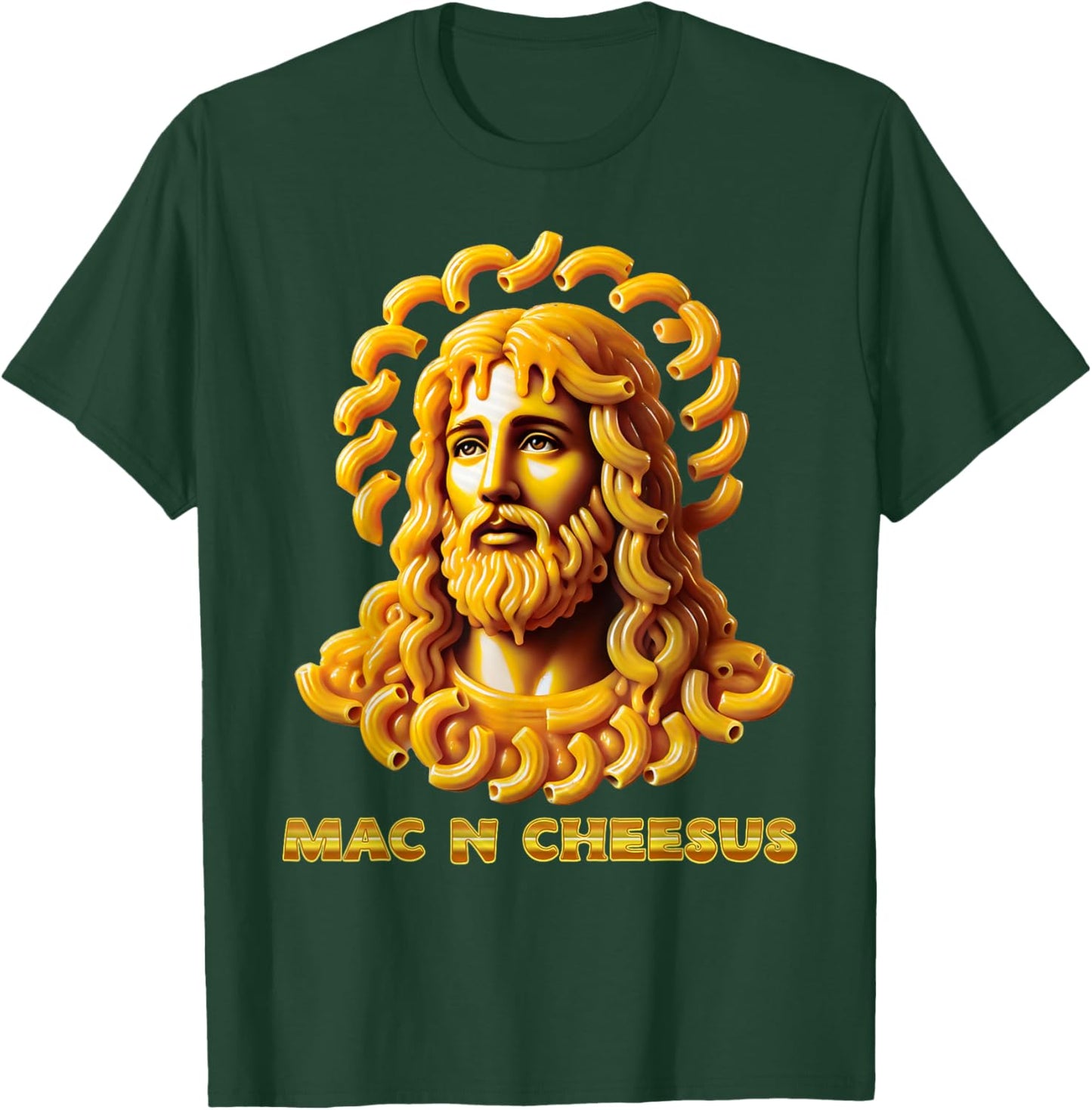 Macaroni And Cheese Jesus Funny Christian Mac N Cheesus Meme T-Shirt - T-Shirt | Forest