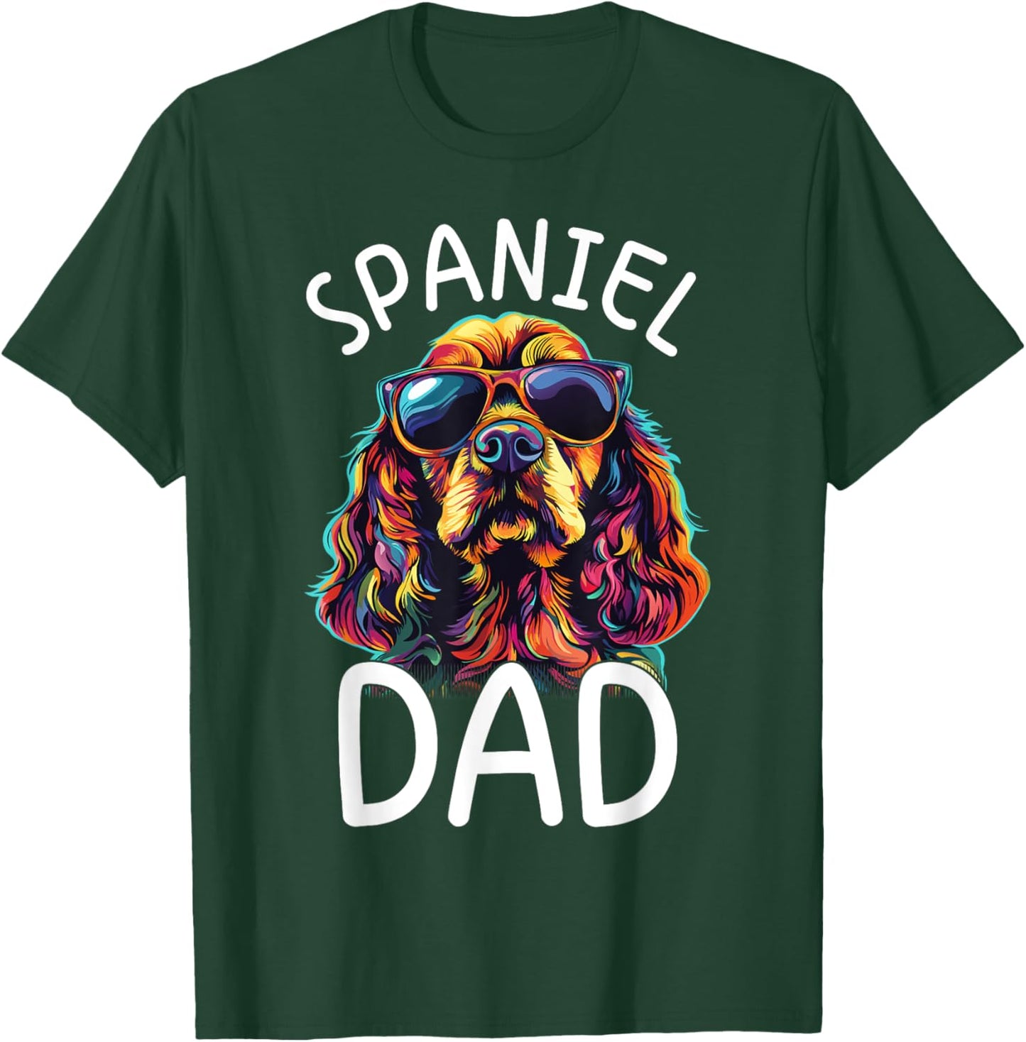 Cocker Spaniel Lovers Color Pop Art Cocker Spaniel Dad T-Shirt - T-Shirt | Forest