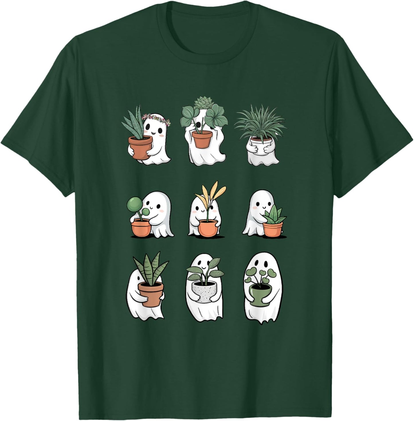 Ghost Plant Lady Halloween Ghostly Gardening Lovers Plant T-Shirt - T-Shirt | Forest