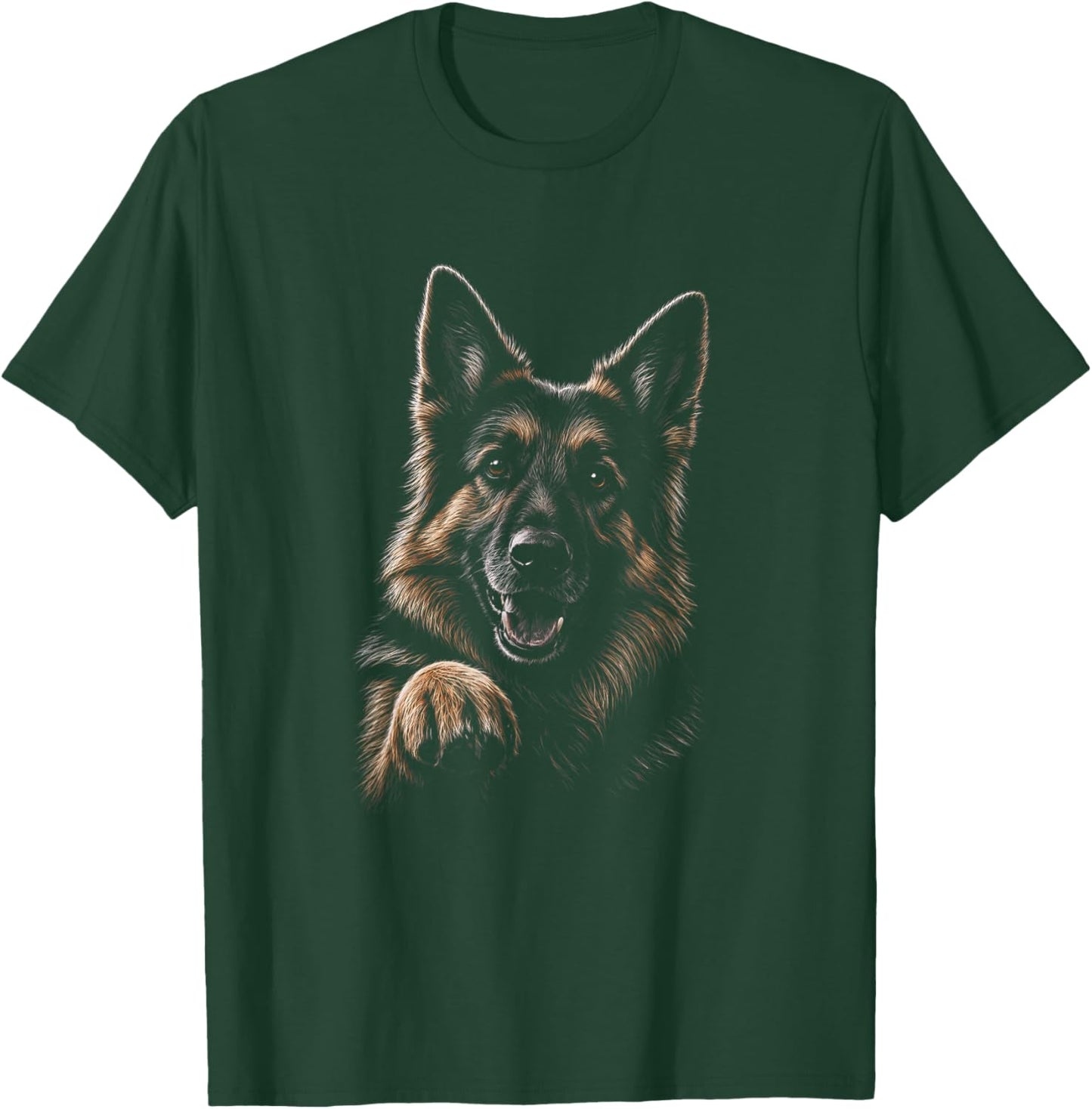 German Shepherd Graphic Artwork Design T-Shirt - T-Shirt | Forest