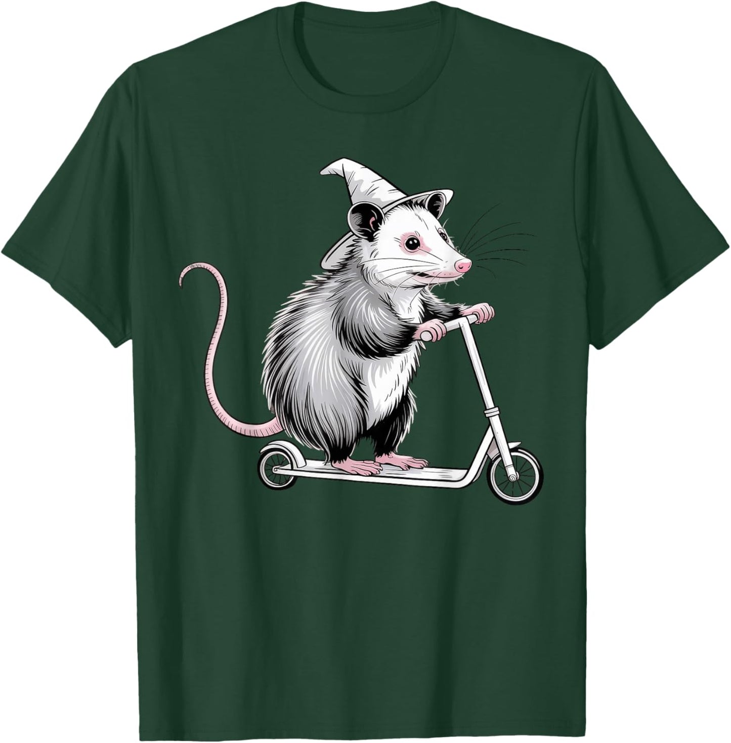 Off to Cause A Kerfuffle, Opossum Scooter T-Shirt - T-Shirt | Forest
