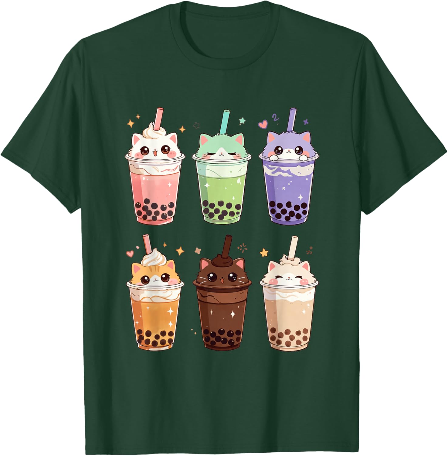 Kawaii Cat Boba Tea Bubble Tea Kawaii Japanese Anime T-Shirt - T-Shirt | Forest