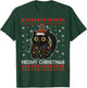 Meowy Christmas Ugly Christmas Sweater Black Cat Xmas Light T-Shirt - T-Shirt | Forest