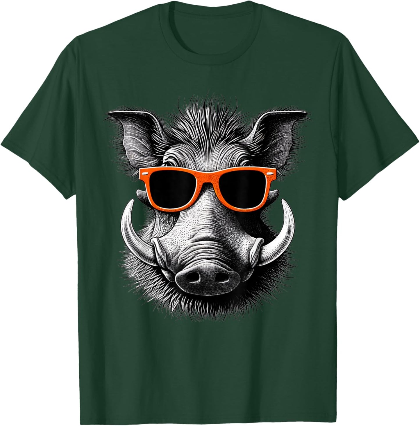 Cool Warthog Wearing Sunglasses Graphic Art T-Shirt - T-Shirt | Forest
