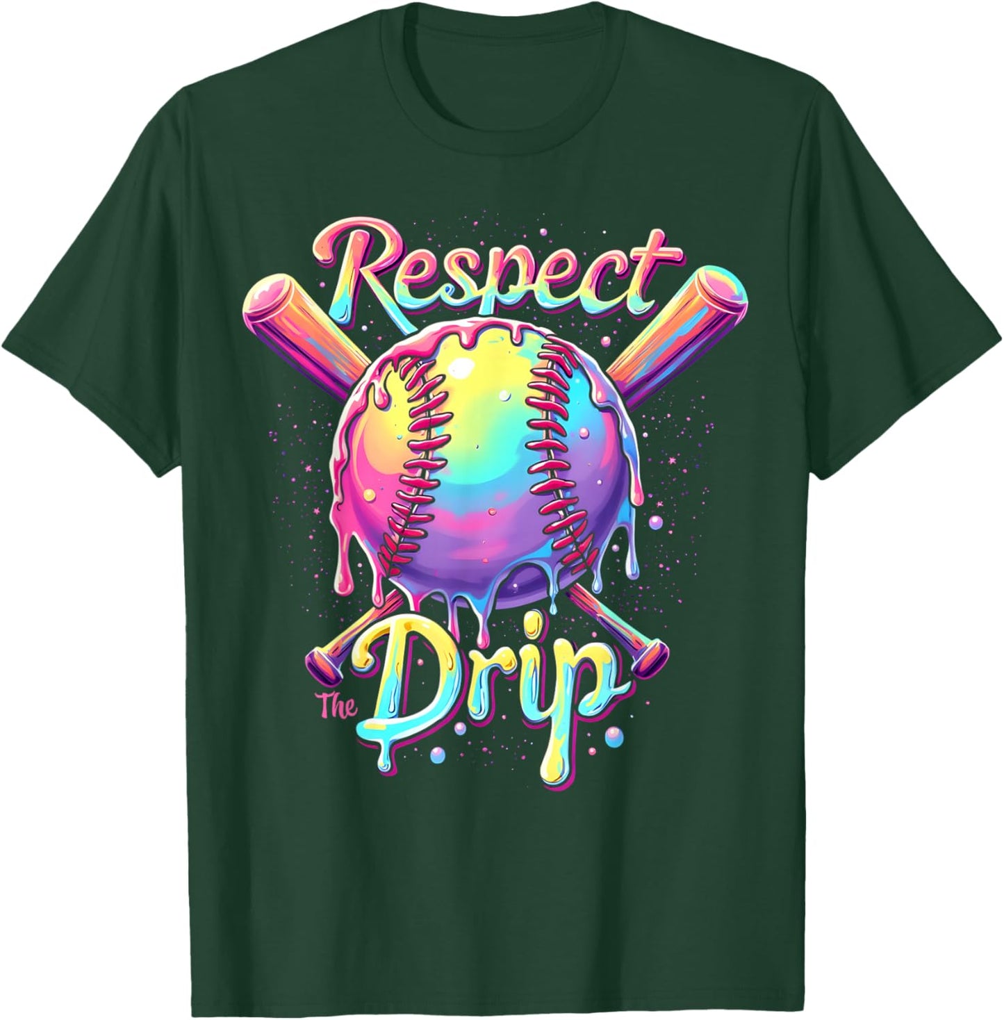 Baseball Drip Boys Ice Cream Drip Youth Respect The Drip T-Shirt - T-Shirt | Forest