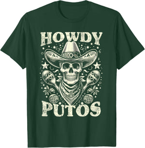 Howdy Putos Funny Retro Vintage T-Shirt - T-Shirt | Forest