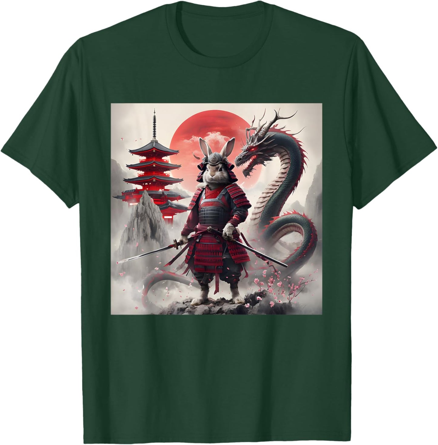 Samurai Bunny Rabbit Warrior Japanese Rabbit Ninja Easter T-Shirt - T-Shirt | Forest