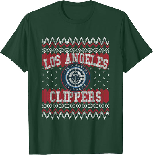 NBA Los Angeles Clippers Christmas Ugly Sweater Style T-Shirt - T-Shirt | Forest