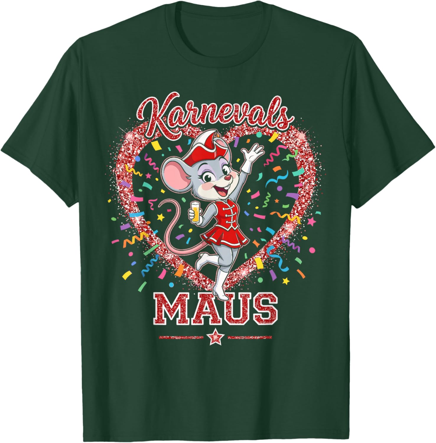 Carnival Mouse Red White Cologne Alaaf Costume Replacement T-Shirt - T-Shirt | Forest