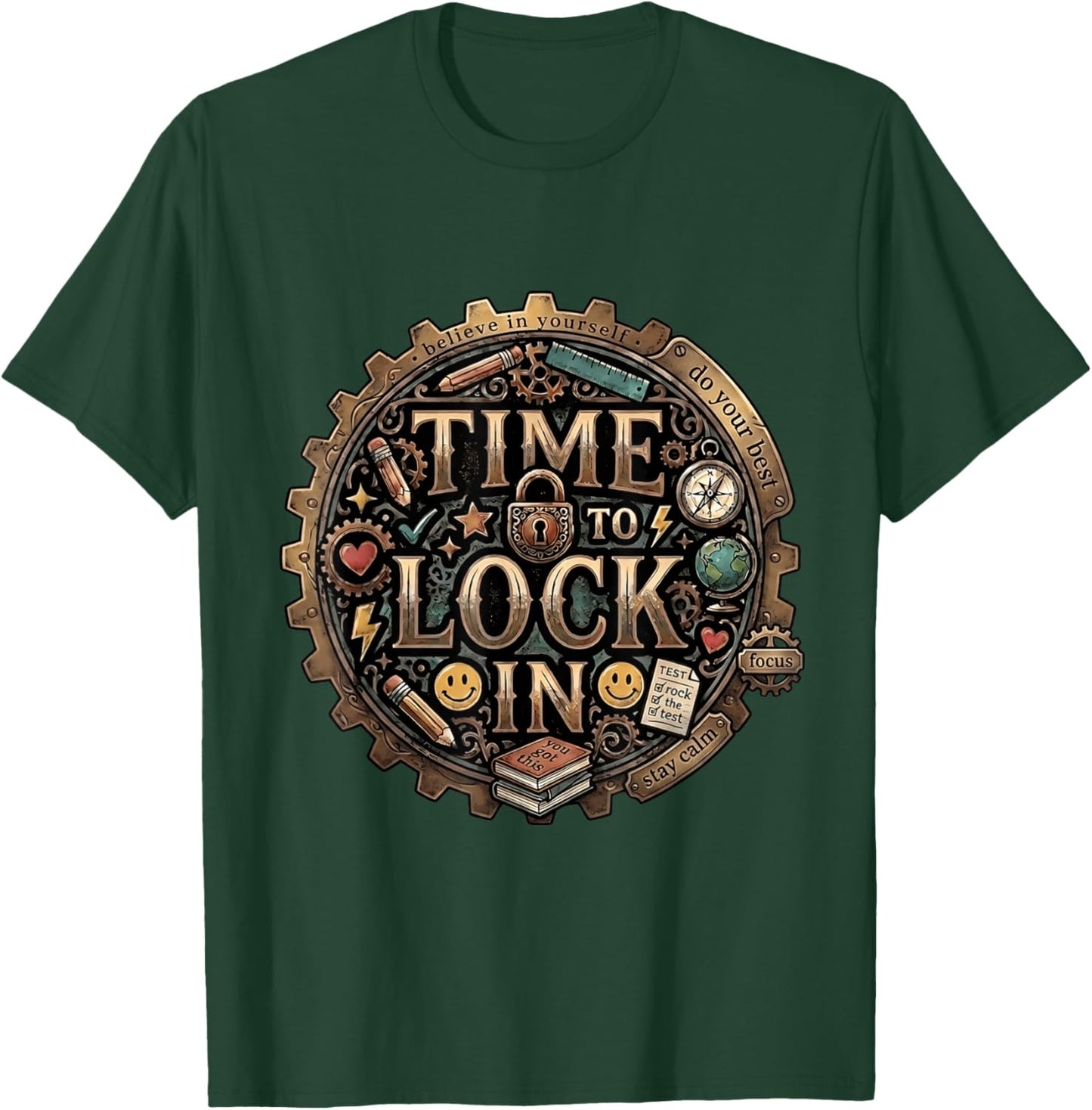 Time to Lock in Teacher Testing Day T-Shirt - T-Shirt | Forest