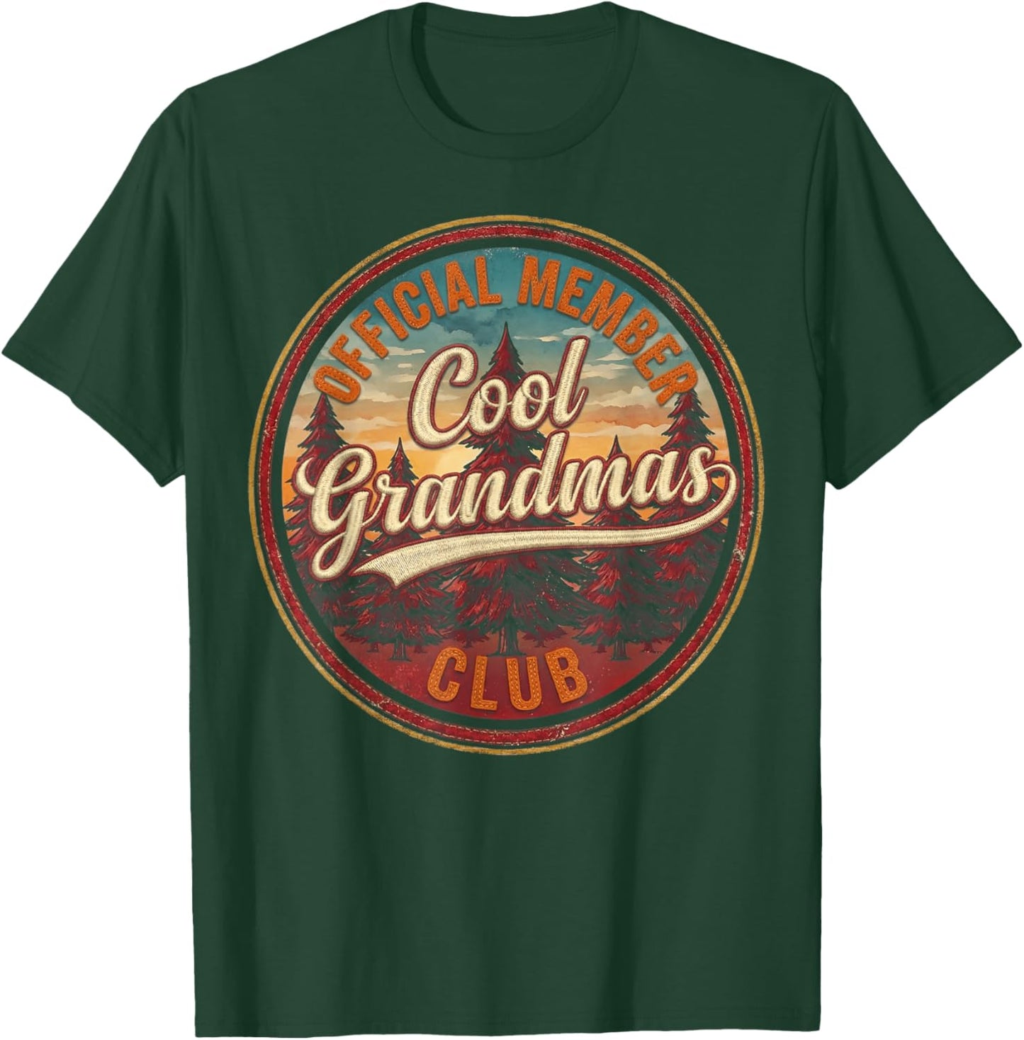 Funny Grandmother Vintage Cool Grandmas Club Official Member T-Shirt - T-Shirt | Forest