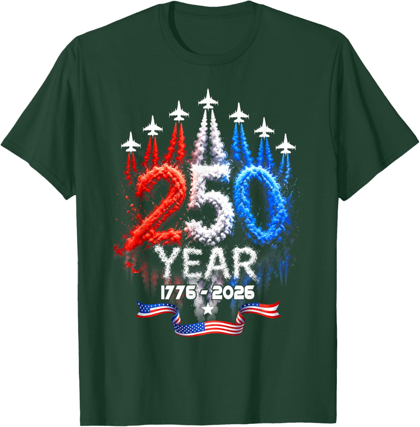 250 Years America Patriotic 4th of July 250 Anniversary USA T-Shirt - T-Shirt | Forest