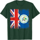 Belizean Roots | Half British Flags | UK Belize Vintage T-Shirt - T-Shirt | Forest