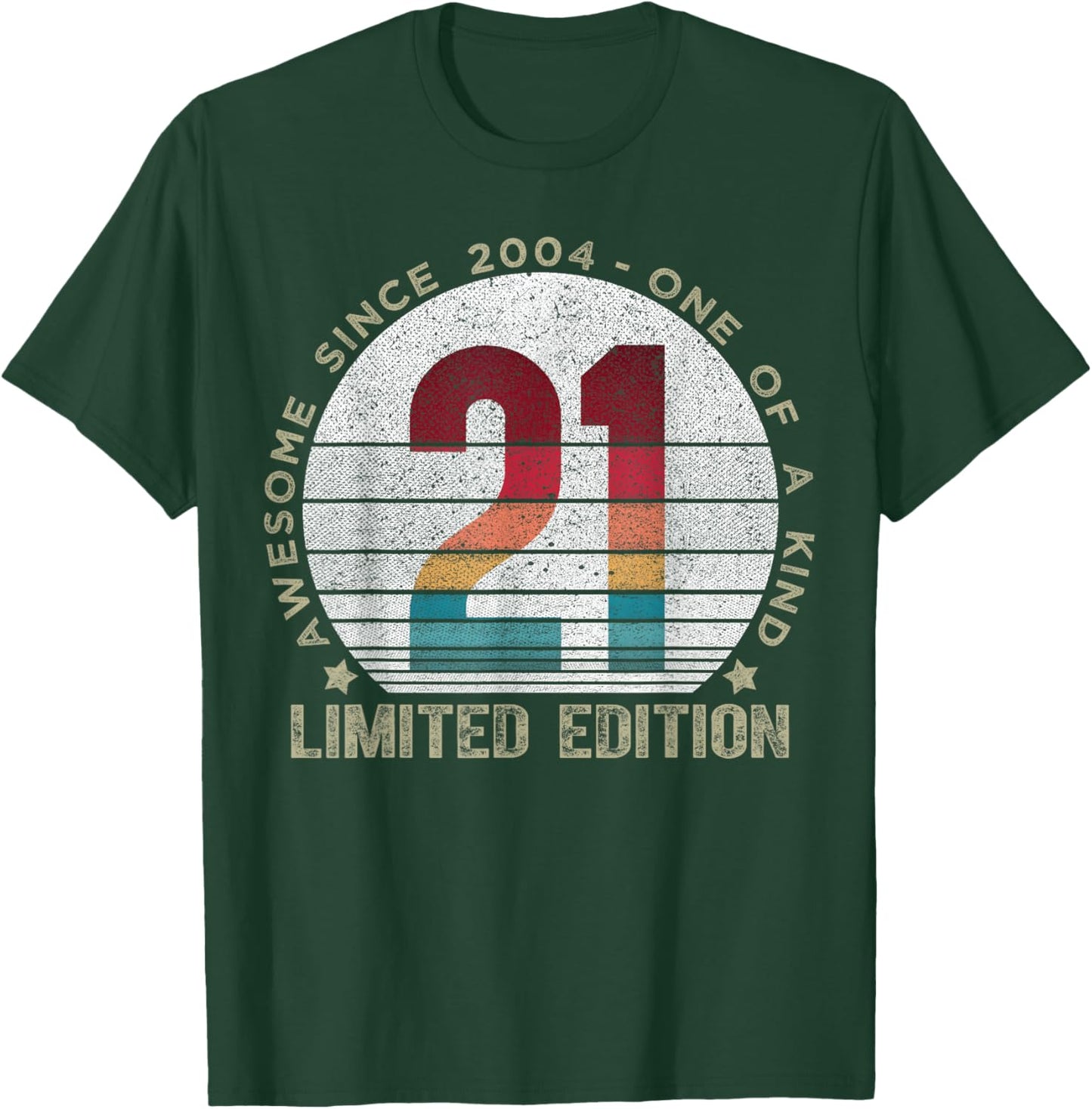 21 Year Old Gifts Vintage 2004 Limited Edition 21st Birthday T-Shirt - T-Shirt | Forest