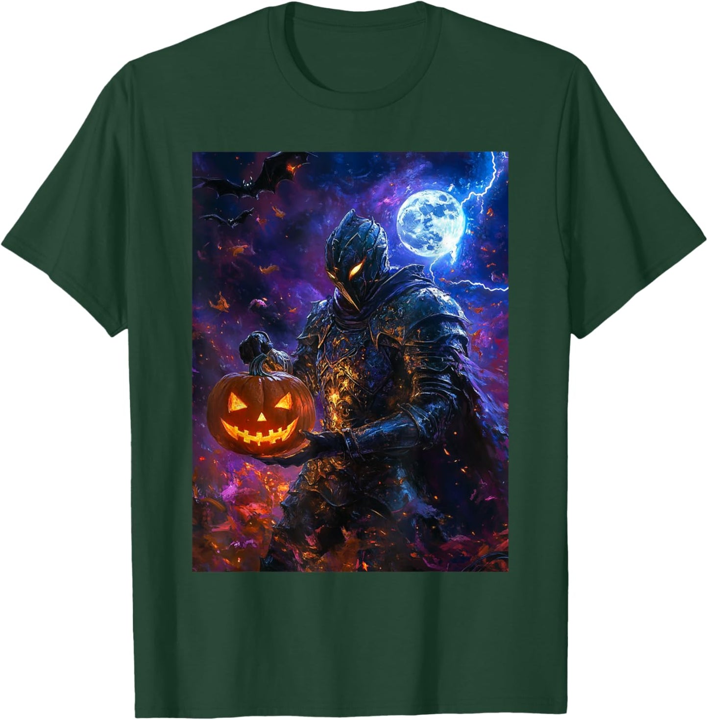 Halloween Girls Boys Spooky Knight Pumpkin Kids Halloween T-Shirt - T-Shirt | Forest