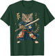 Cat Samurai Vintage Ukiyo-e Warrior Art Japanese Anime Manga T-Shirt - T-Shirt | Forest
