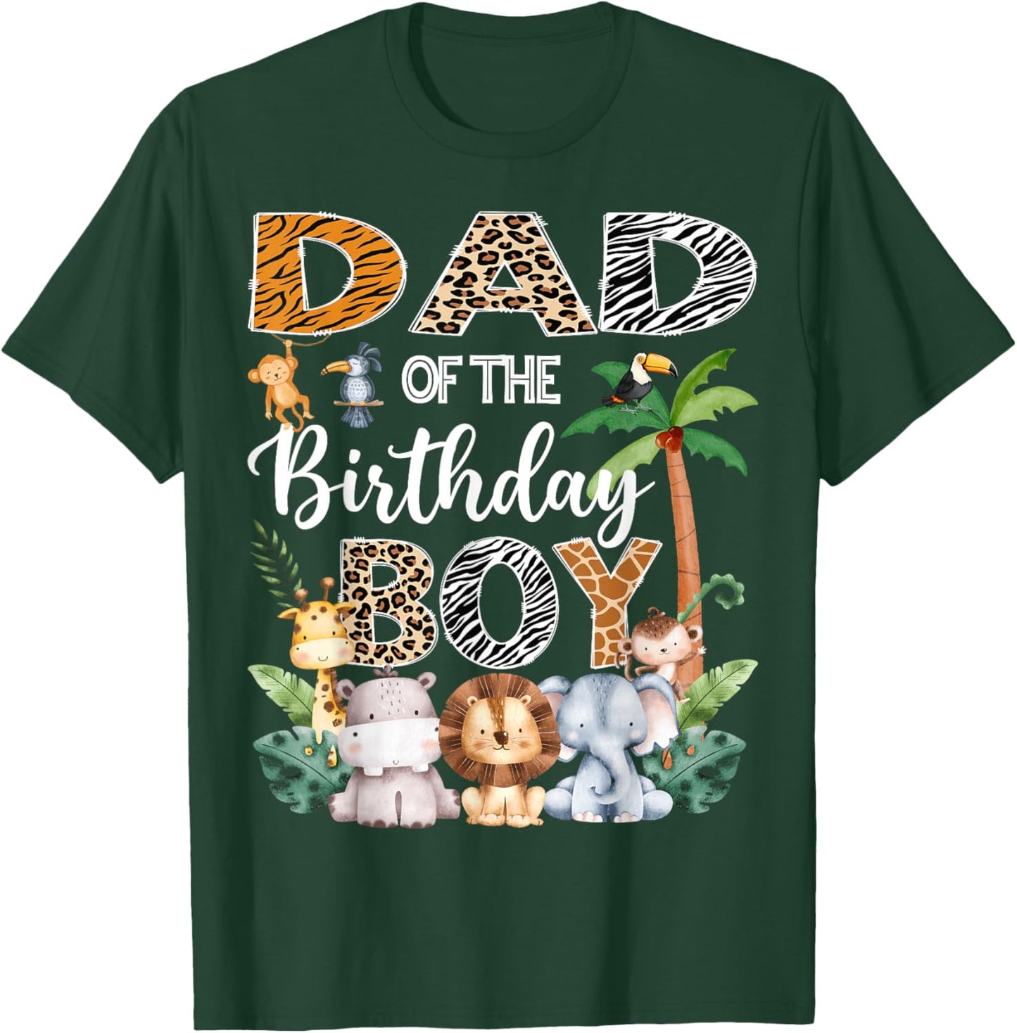 Dad Of The Birthday Boy Safari Jungle Bday Party T-Shirt - T-Shirt | Forest