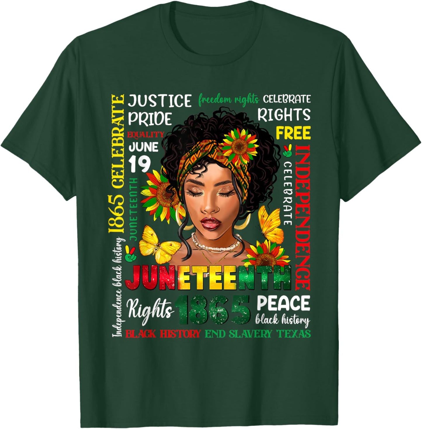 Juneteenth Shirts Celebrating Black Freedom 1865 Black Women T-Shirt - T-Shirt | Forest
