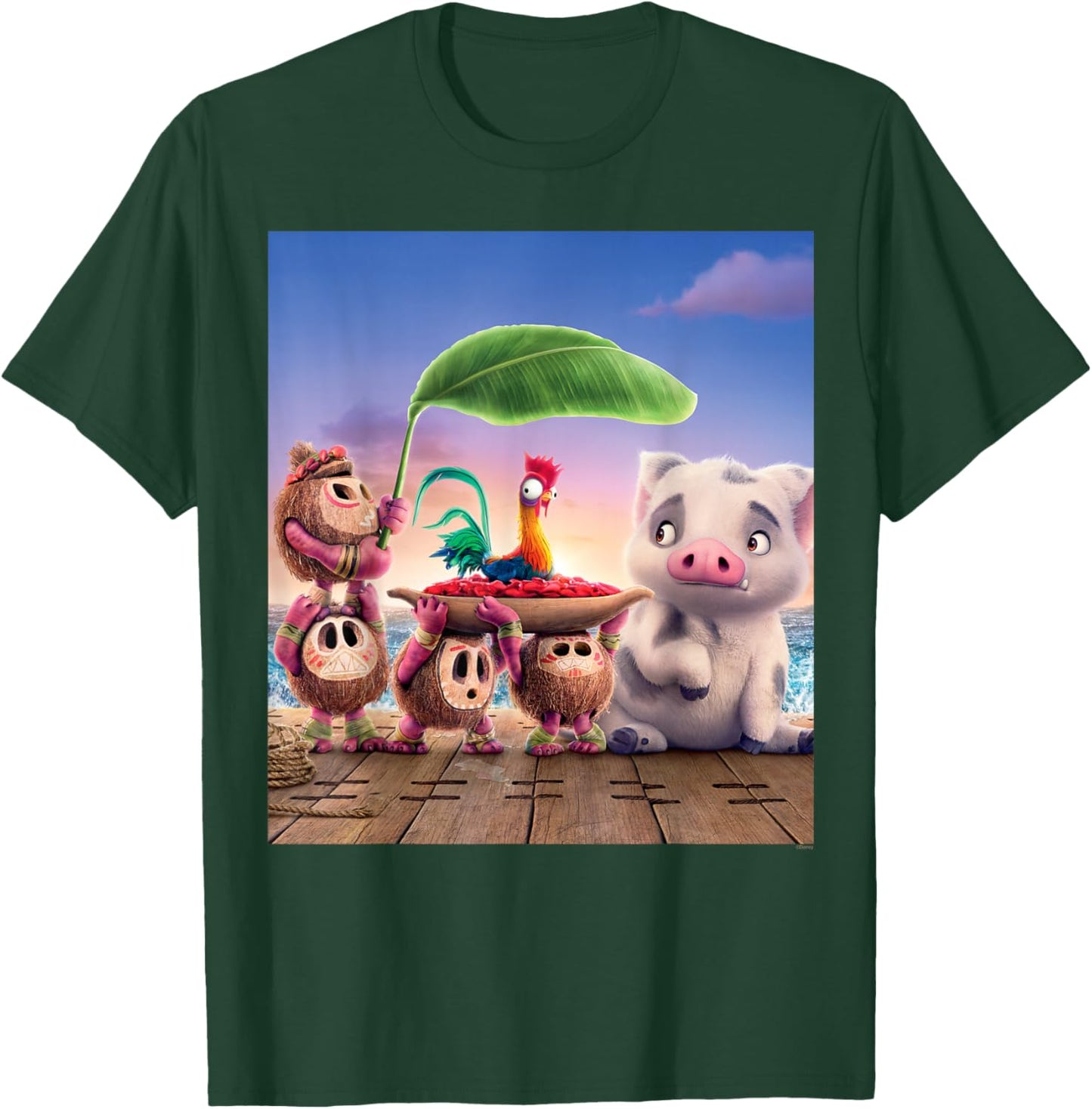 Disney Moana 2 Kakamora with Heihei and Pua Funny , Black, S T-Shirt - T-Shirt | Forest
