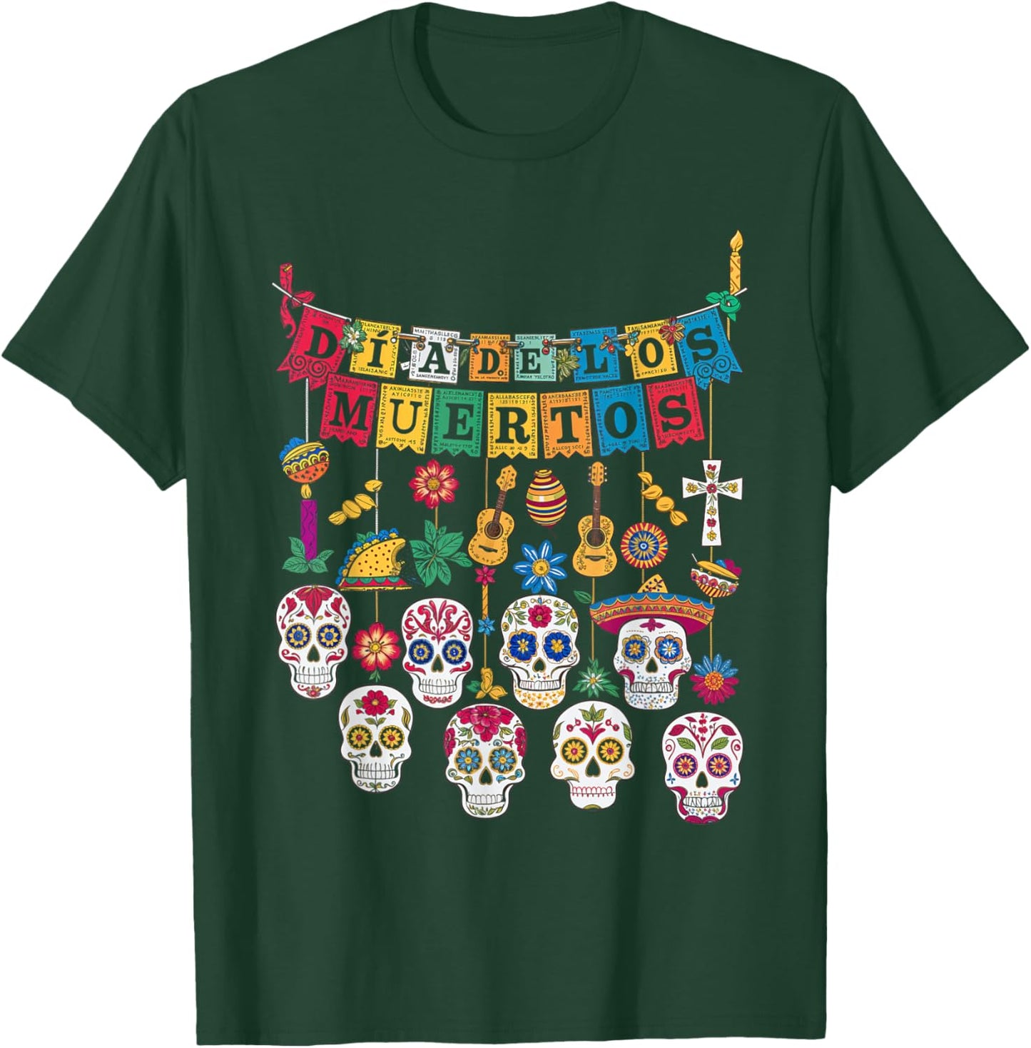 Dia De Los Muertos Sugar Skull Celebration Art Love T-Shirt - T-Shirt | Forest
