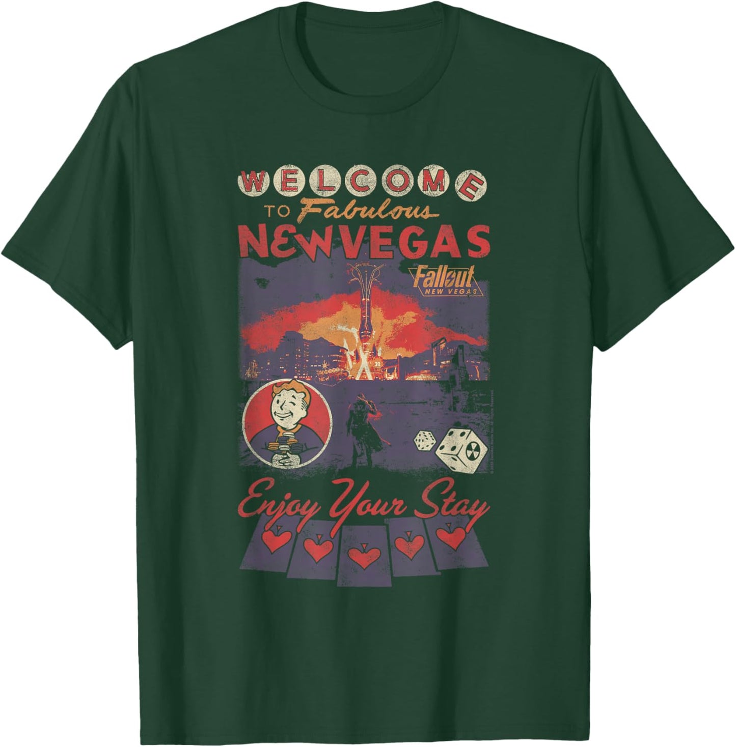 Fallout Welcome to Fabulous New Vegas Vintage Video Game T-Shirt - T-Shirt | Forest