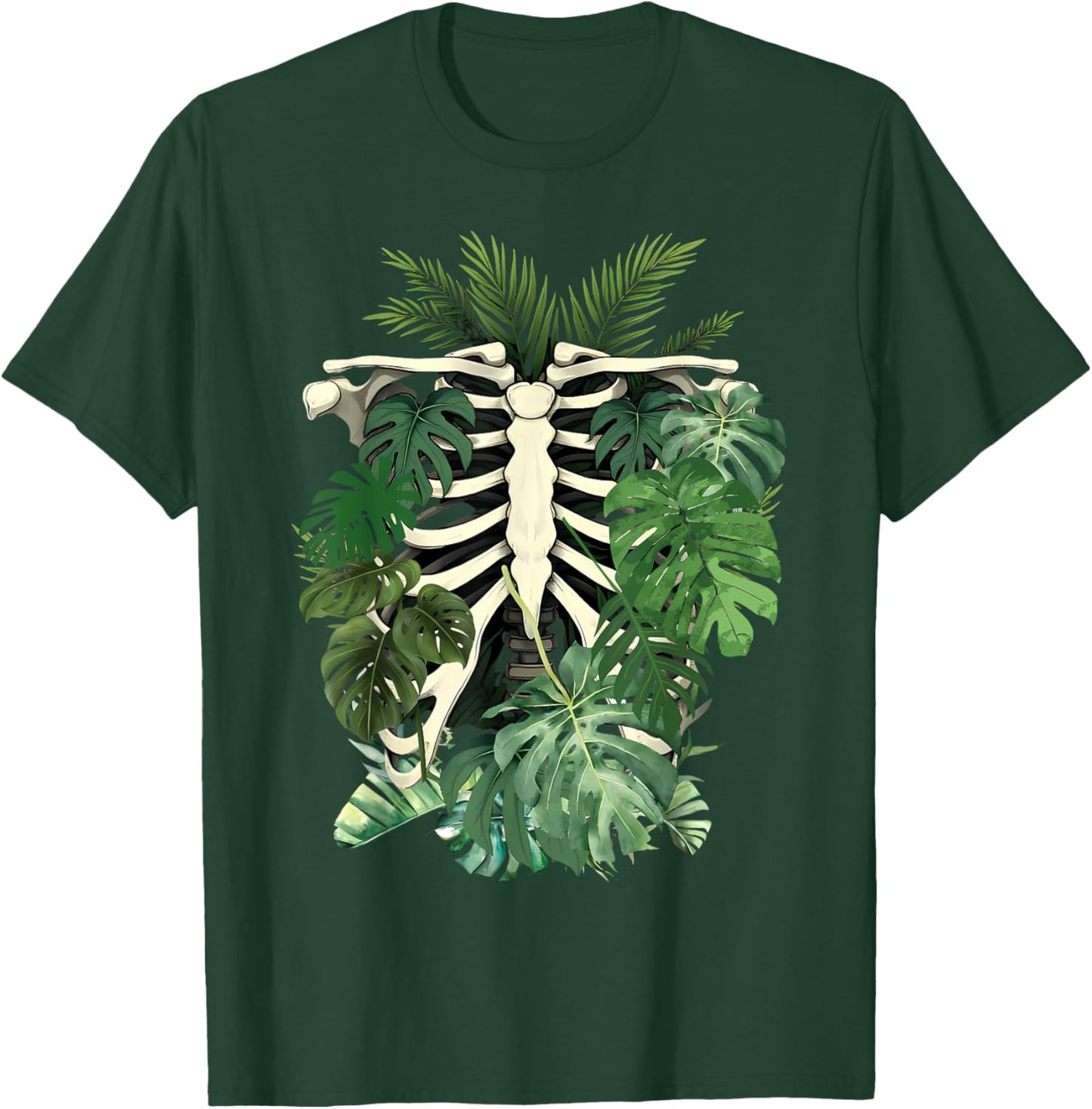 Skeleton Plant Body Monstera Leaf Plant Mom Gardening Women T-Shirt - T-Shirt | Forest