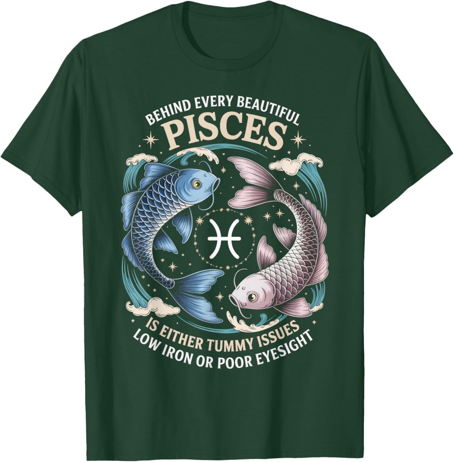 Beautiful Pisces Constellation Zodiac Sign Birthday Pisces T-Shirt - T-Shirt | Forest