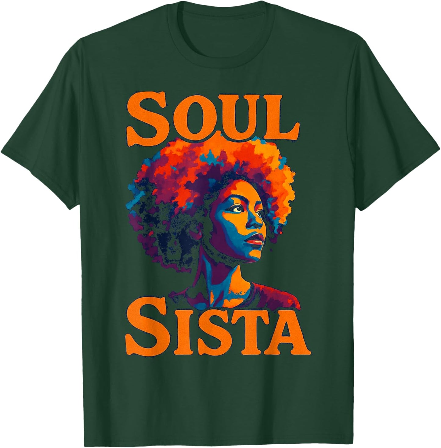 Soul Sista Vintage Pop Art Illustration T-Shirt - T-Shirt | Forest