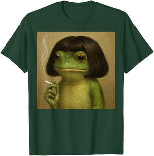 Funny Frog Bob Haircut Smoking Meme Women T-Shirt - T-Shirt | Forest