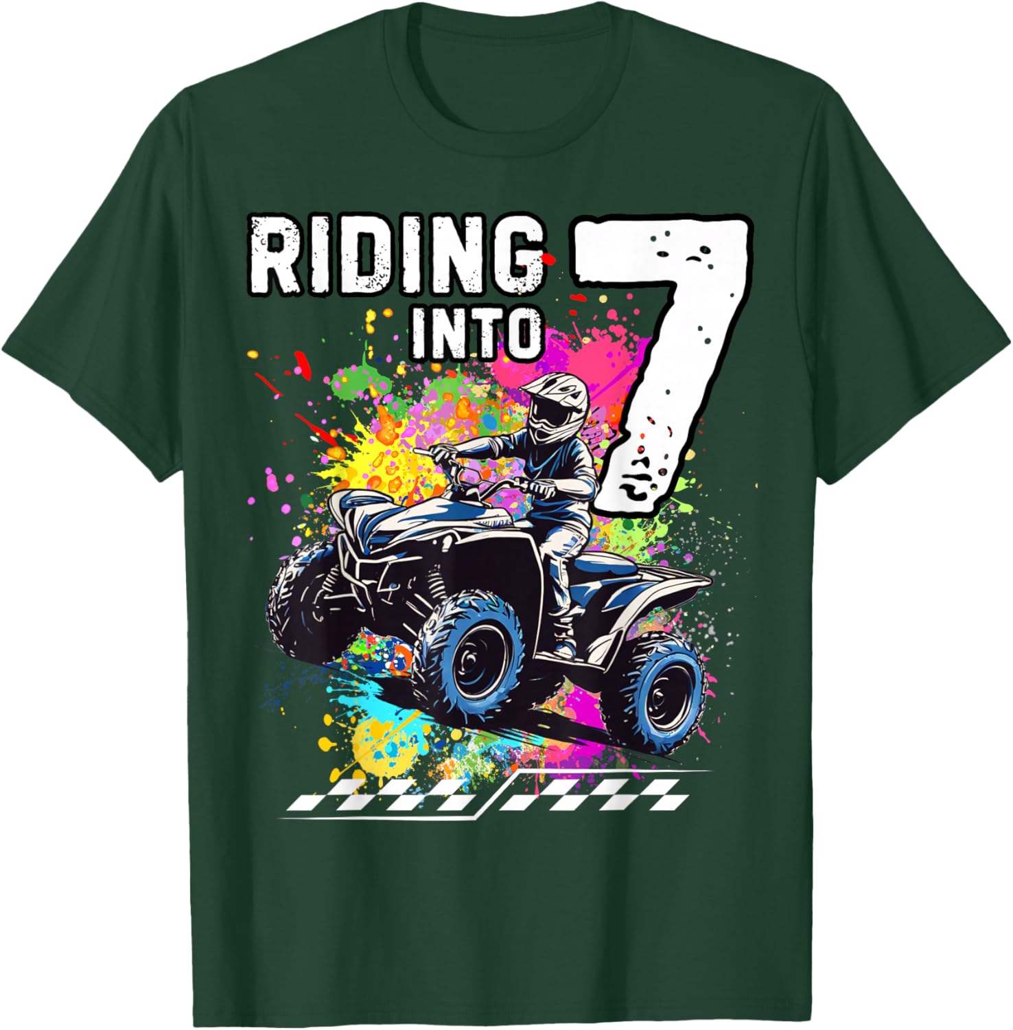 Riding Into 7 Year Old ATV Birthday T-Shirt - T-Shirt | Forest