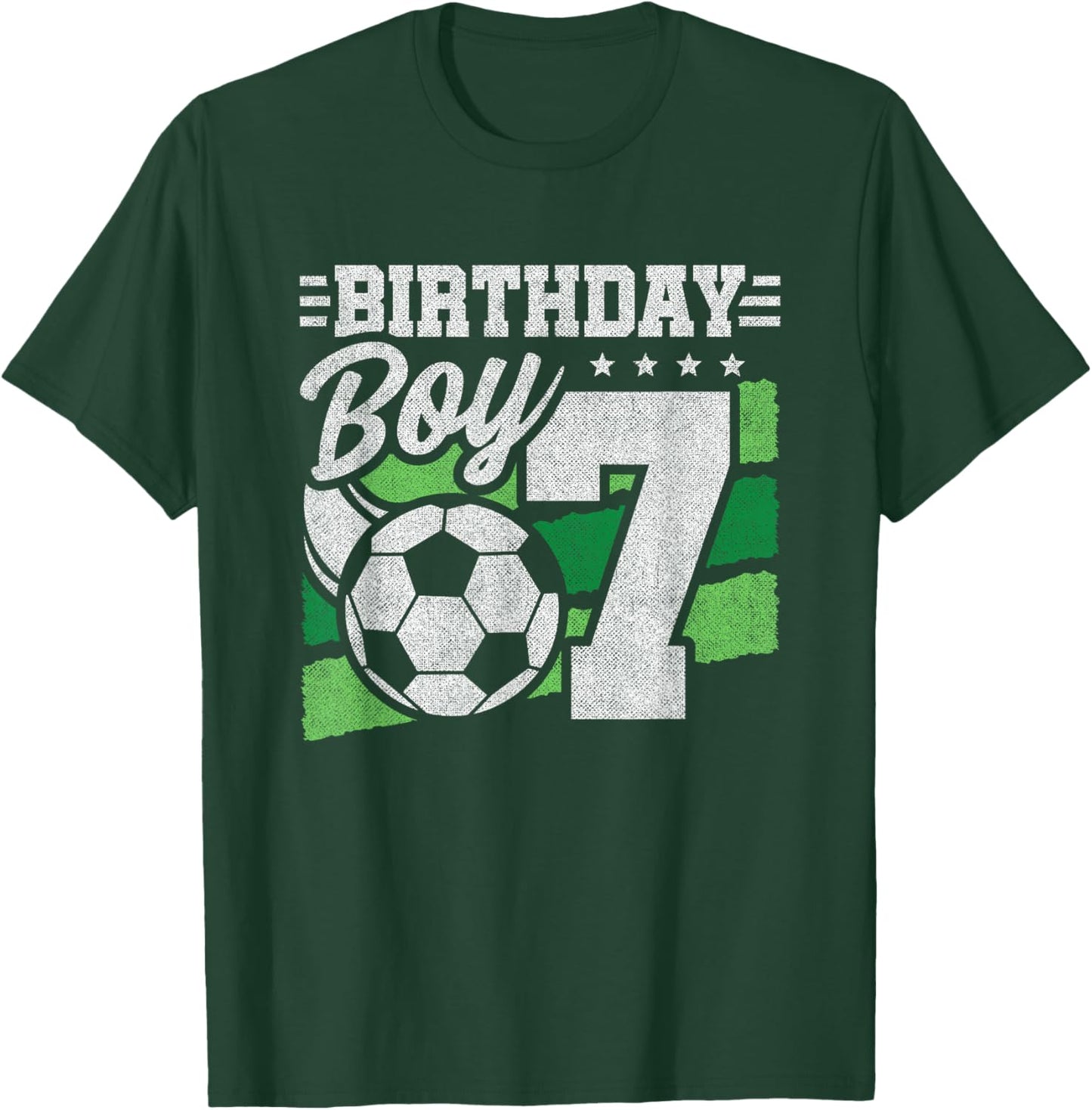 7 Year Old Soccer Birthday - Boys 7th Birthday Soccer T-Shirt - T-Shirt | Forest