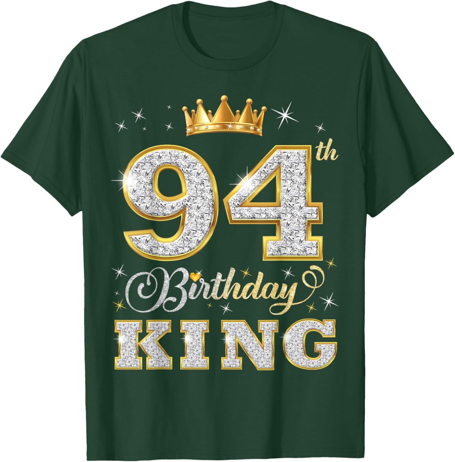 94th Birthday King 94 Years Old Birthday Party T-Shirt - T-Shirt | Forest