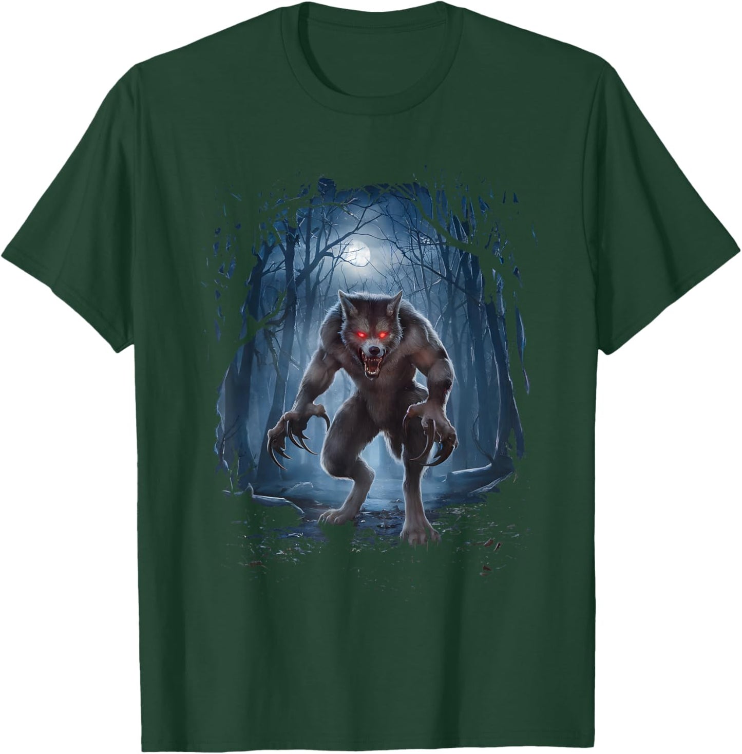 Werewolf Creature Cryptid Cryptozoology Folklore Wolf Man T-Shirt - T-Shirt | Forest