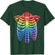 Halloween LGBTQ Rainbow Ribcage Costume Skeleton Gay Pride T-Shirt - T-Shirt | Forest