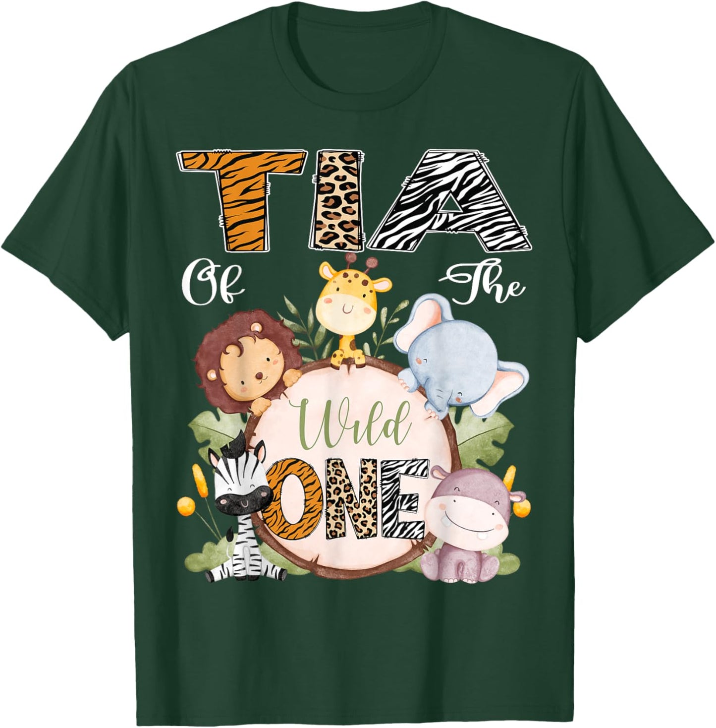 Tia Of The Wild One 1St Birthday Safari Woodland T-Shirt - T-Shirt | Forest