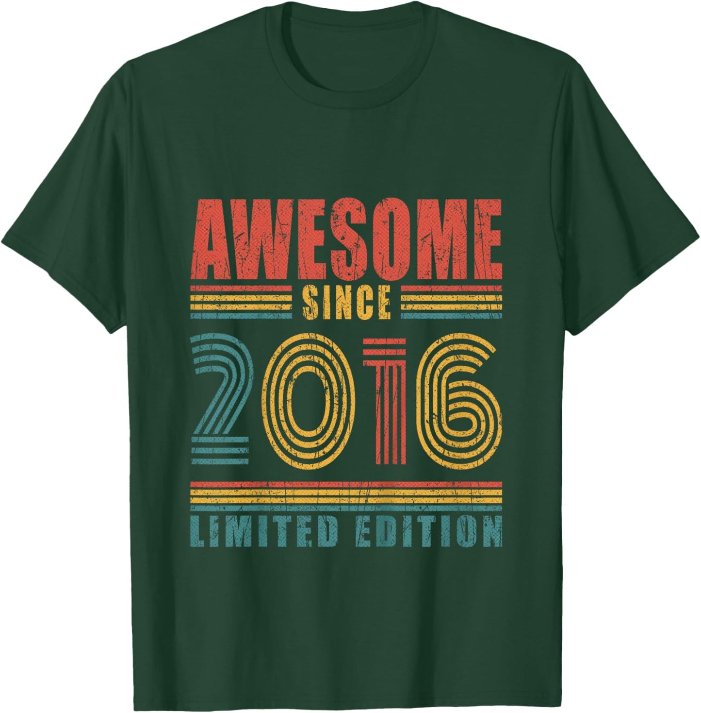 Kids 10th Birthday Awesome Since 2016 Vintage 10 Birthday T-Shirt - T-Shirt | Forest