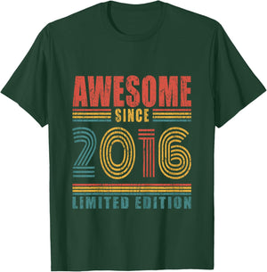 Kids 10th Birthday Awesome Since 2016 Vintage 10 Birthday T-Shirt - T-Shirt | Forest