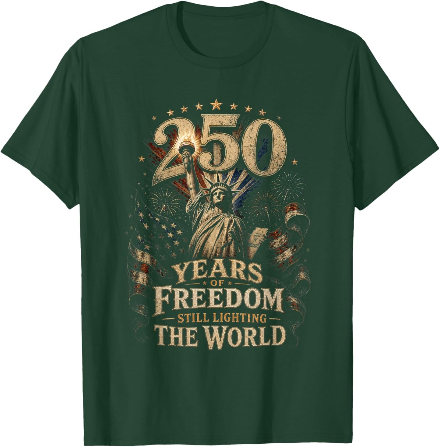 250 Years of Freedom 250 Anniversary USA 4th July T-Shirt - T-Shirt | Forest