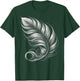 Artistic Feather Outline T-Shirt - T-Shirt | Forest