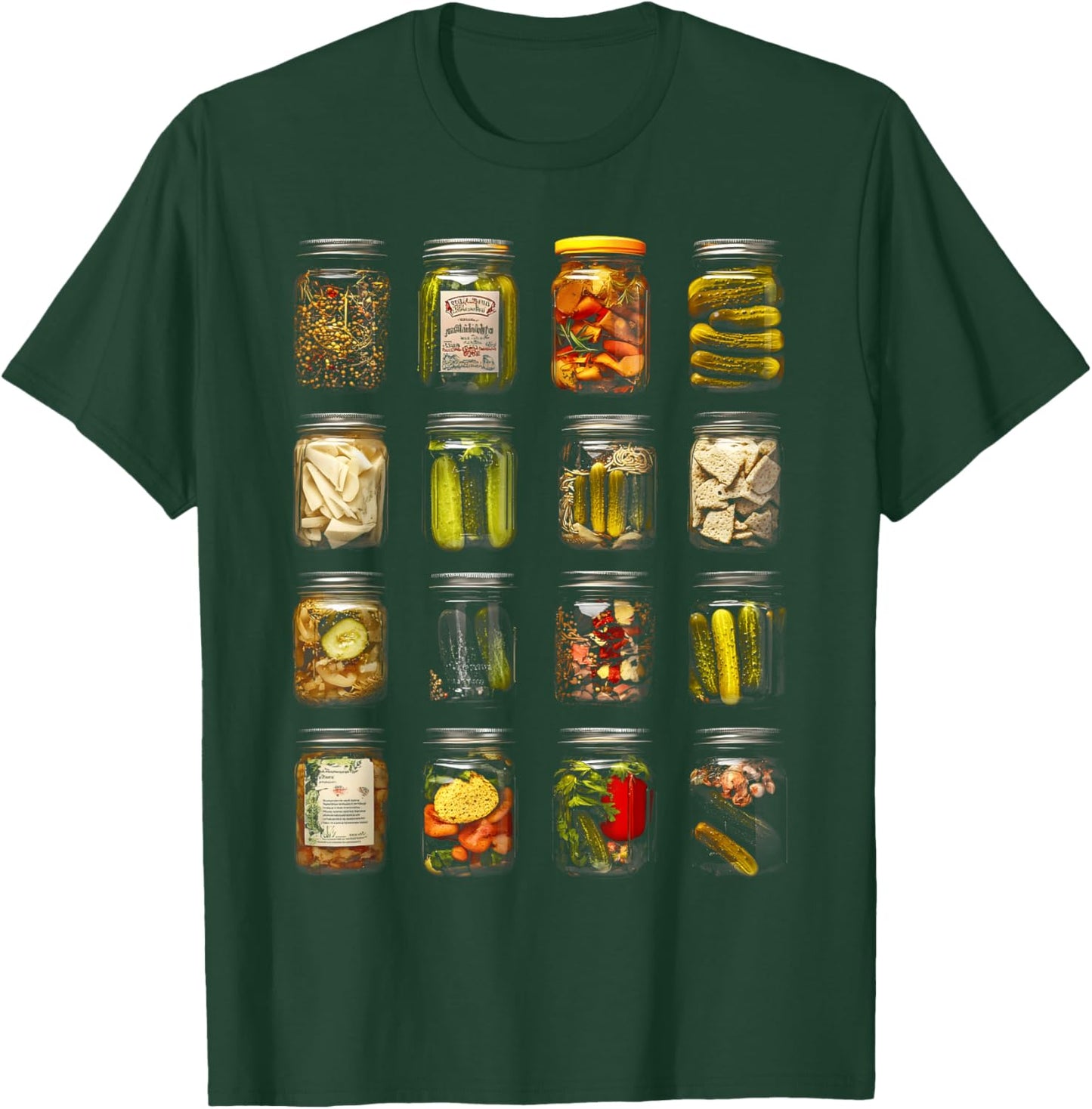 Adults Vintage Retro Canned Pickles Lovers T-Shirt - T-Shirt | Forest