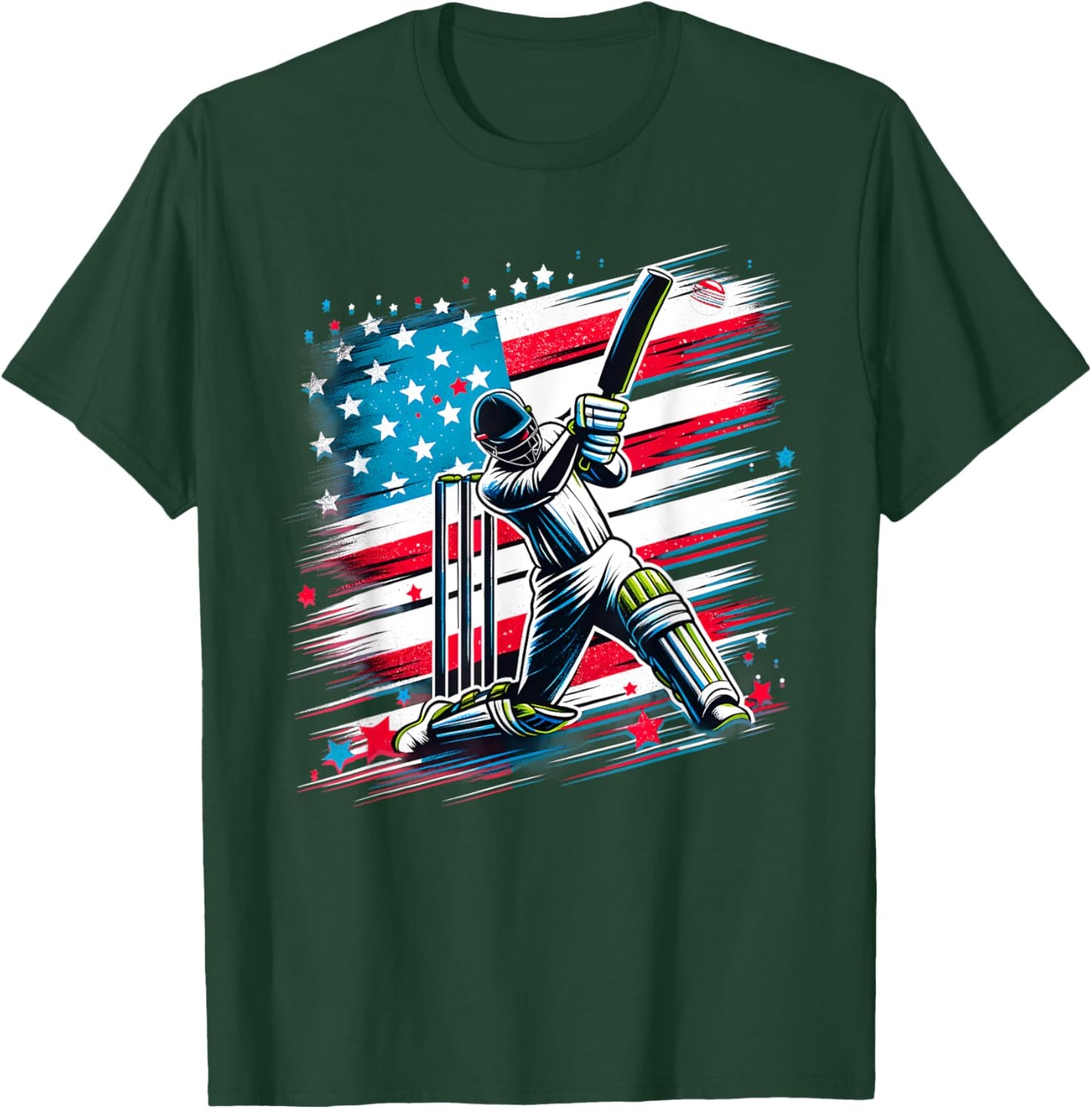 USA Cricket Jersey USA Cricket Team Lover Supporter America T-Shirt - T-Shirt | Forest