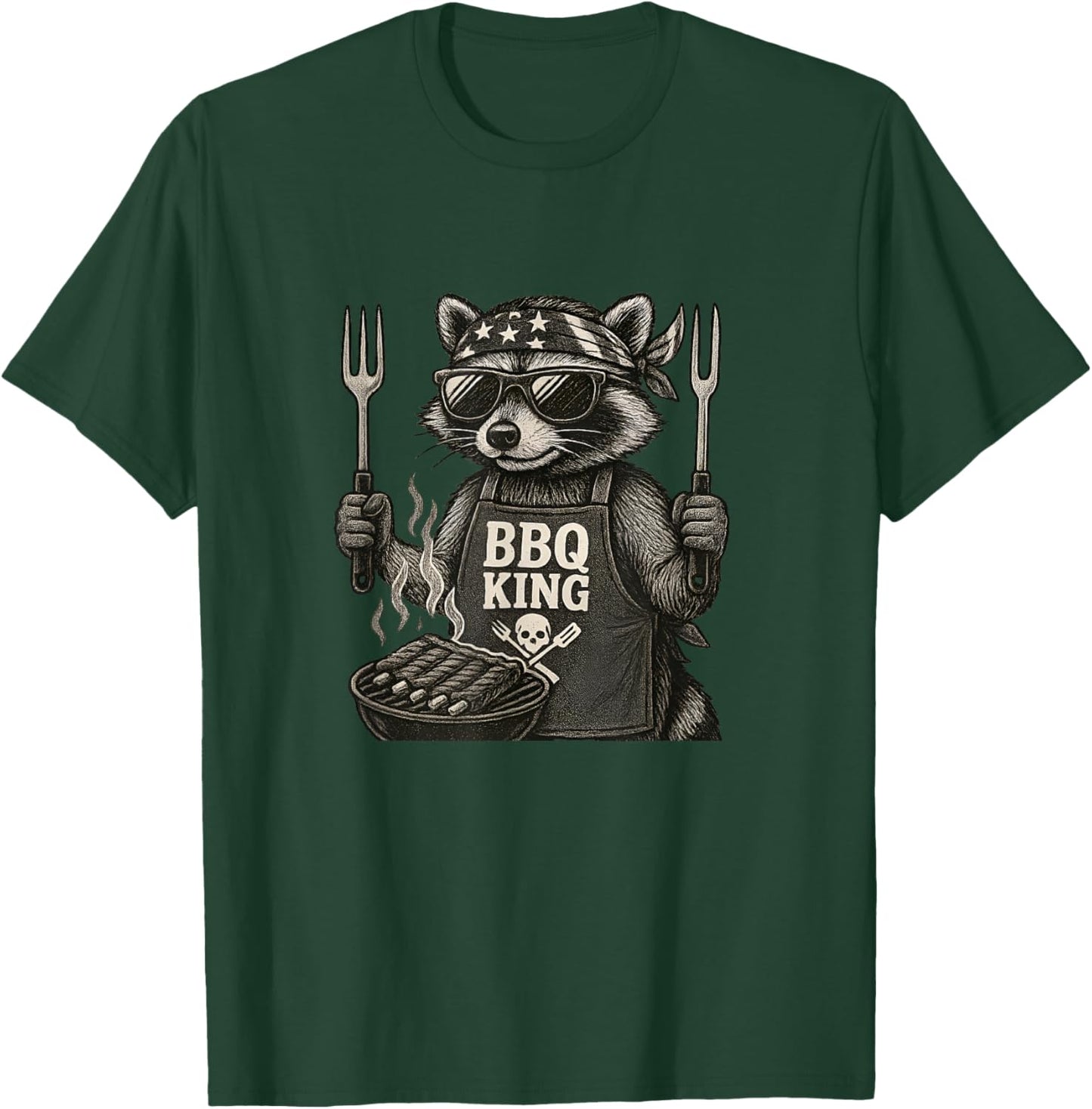 Funny Dad BBQ Grilling Barbecue Dad Grandpa BBQ 4th of July T-Shirt - T-Shirt | Forest