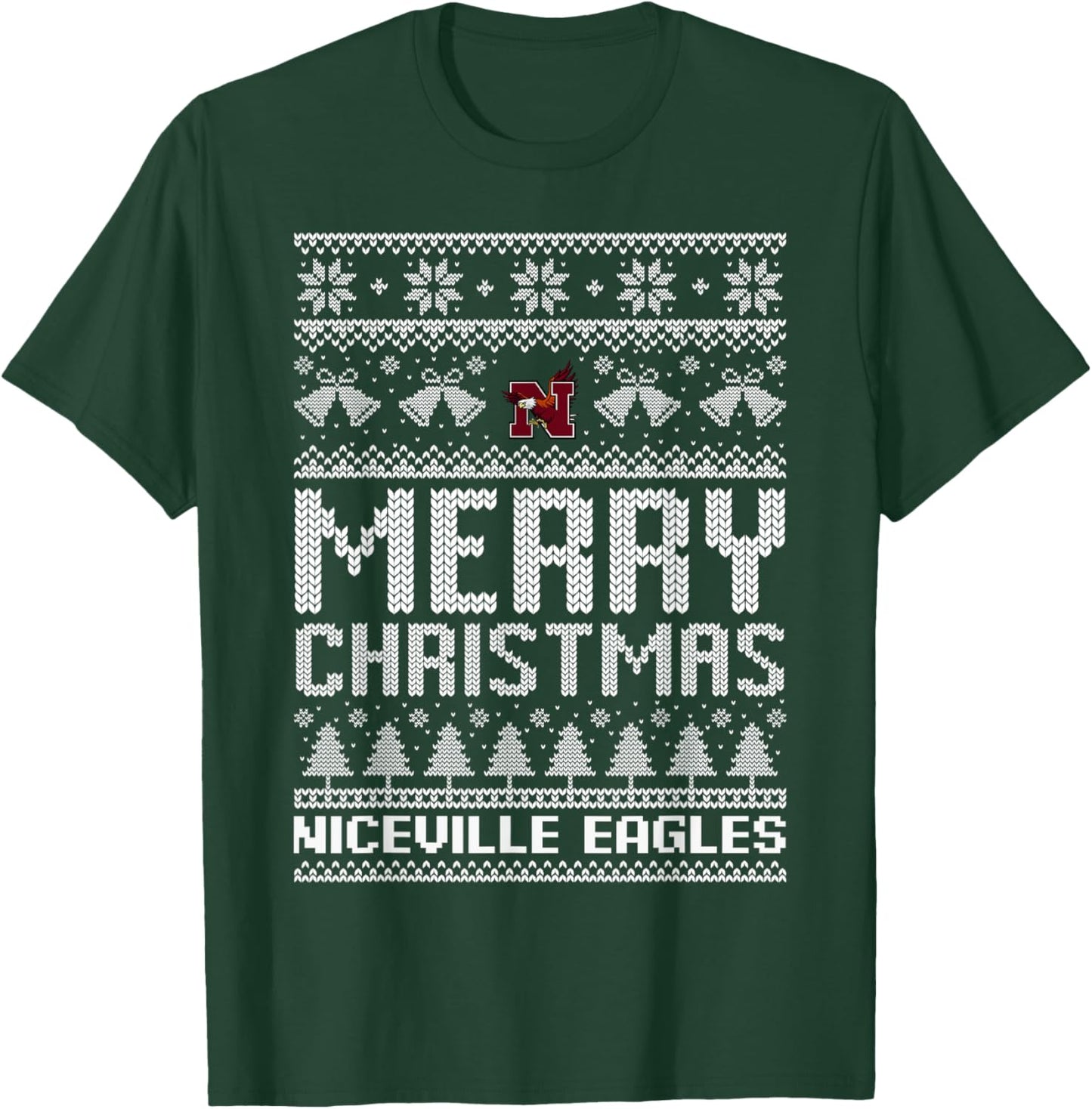 Niceville Eagles Logo Merry Christmas Ugly Sweater HS T-Shirt - T-Shirt | Forest