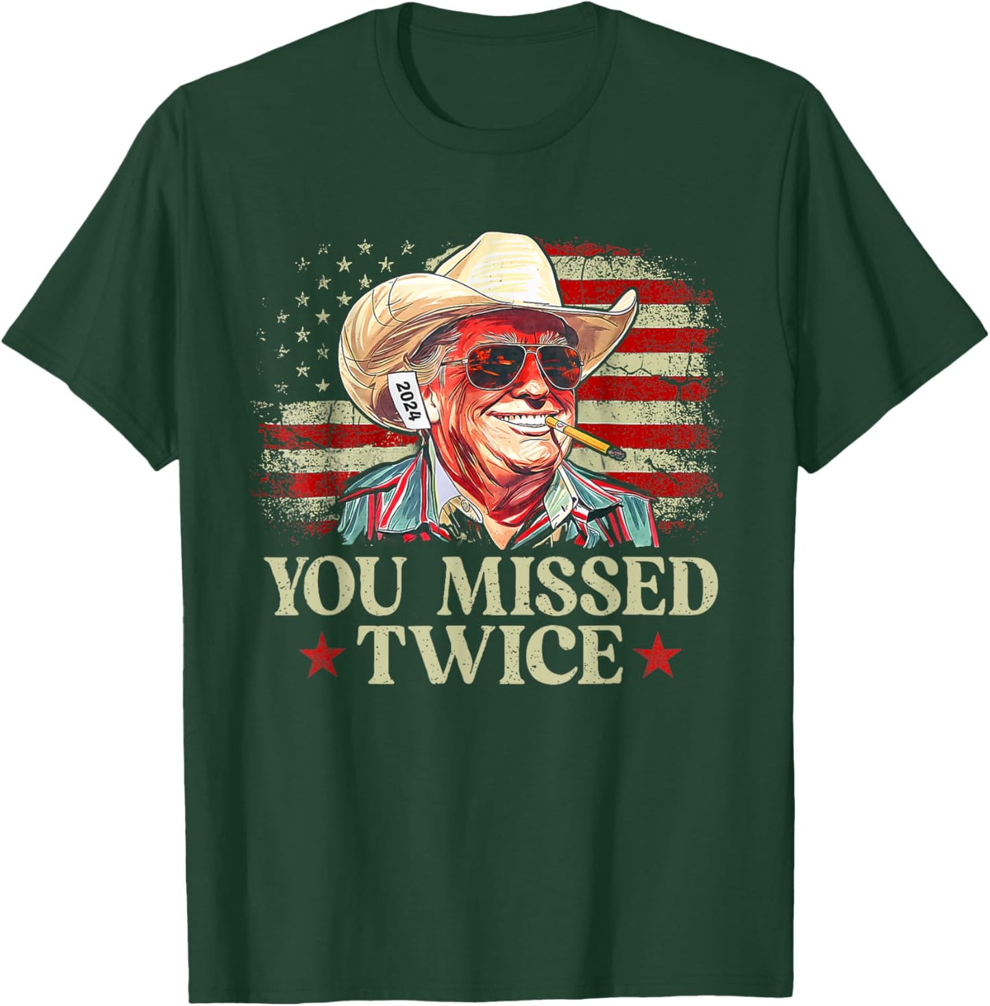 Trump Assassination Attempt Trump 2024 You Missed Twice T-Shirt - T-Shirt | Forest